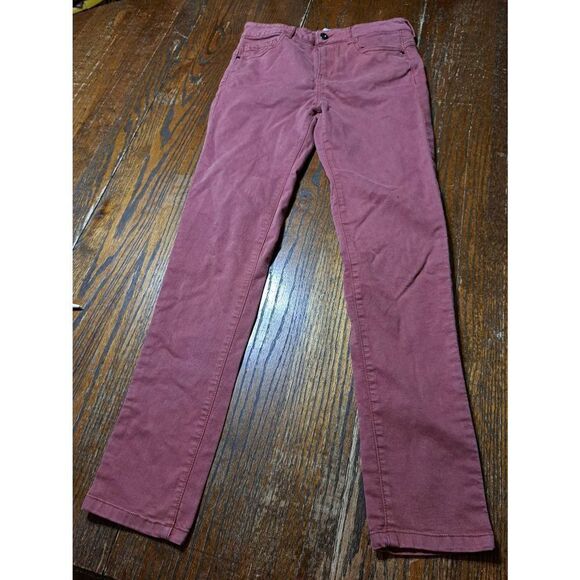 Size 27 Forever 21 Denim Mauve Brick Red Pants with Pockets and Belt Loops - Picture 1 of 5